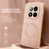 Phonesta Luxury Carbon Fiber Back Cover hoesje met MagSafe voor Xiaomi Redmi Note 14 Pro Plus - Roze 2