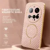 Phonesta Luxury Carbon Fiber Back Cover hoesje met MagSafe voor Xiaomi 15 Ultra - Roze 2