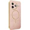 Phonesta Luxury Carbon Fiber Back Cover hoesje met MagSafe voor Xiaomi Poco F7 Pro - Roze 0