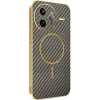 Phonesta Luxury Carbon Fiber Back Cover hoesje met MagSafe voor Xiaomi Poco F7 Ultra - Bruin 0