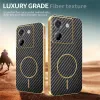 Phonesta Luxury Carbon Fiber Back Cover hoesje met MagSafe voor Xiaomi Poco M7 Pro - Zwart 4