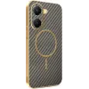 Phonesta Luxury Carbon Fiber Back Cover hoesje met MagSafe voor Xiaomi Poco X7 Pro - Bruin 0