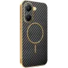 Phonesta Luxury Carbon Fiber Back Cover hoesje met MagSafe voor Xiaomi Poco X7 Pro - Zwart 0