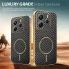 Phonesta Luxury Carbon Fiber Back Cover hoesje met MagSafe voor Xiaomi Redmi Note 14 4G 164.8mm - Zwart 4
