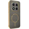 Phonesta Luxury Carbon Fiber Back Cover hoesje met MagSafe voor Xiaomi Redmi Note 14 Pro 4G - Bruin 0