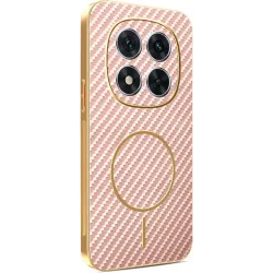 Phonesta Luxury Carbon Fiber Back Cover hoesje met MagSafe voor Xiaomi Redmi Note 14 Pro 4G - Roze
