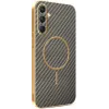 Phonesta Luxury Carbon Fiber Back Cover hoesje met MagSafe voor Samsung Galaxy A16 - Bruin 0