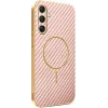 Phonesta Luxury Carbon Fiber Back Cover hoesje met MagSafe voor Samsung Galaxy A16 - Roze 0