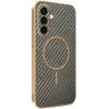 Phonesta Luxury Carbon Fiber Back Cover hoesje met MagSafe voor Samsung Galaxy A36 - Bruin 0