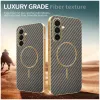 Phonesta Luxury Carbon Fiber Back Cover hoesje met MagSafe voor Samsung Galaxy A36 - Bruin 3