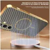 Phonesta Luxury Carbon Fiber Back Cover hoesje met MagSafe voor Samsung Galaxy S24 FE - Bruin 4