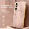 Phonesta Luxury Carbon Fiber Back Cover hoesje met MagSafe voor Samsung Galaxy S24 FE - Roze 1