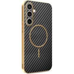 Phonesta Luxury Carbon Fiber Back Cover hoesje met MagSafe voor Samsung Galaxy S24 FE - Zwart