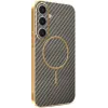 Phonesta Luxury Carbon Fiber Back Cover hoesje met MagSafe voor Samsung Galaxy S25 Plus/S24 Plus - Bruin 0