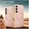 Phonesta Luxury Carbon Fiber Back Cover hoesje met MagSafe voor Samsung Galaxy S25 Plus/S24 Plus - Roze 3
