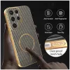 Phonesta Luxury Carbon Fiber Back Cover hoesje met MagSafe voor Samsung Galaxy S25 Ultra - Bruin 5