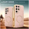 Phonesta Luxury Carbon Fiber Back Cover hoesje met MagSafe voor Samsung Galaxy S25 Ultra - Roze 3