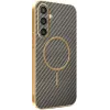 Phonesta Luxury Carbon Fiber Back Cover hoesje met MagSafe voor Samsung Galaxy S25/S24 - Bruin 0