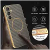 Phonesta Luxury Carbon Fiber Back Cover hoesje met MagSafe voor Samsung Galaxy S25/S24 - Bruin 5