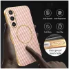 Phonesta Luxury Carbon Fiber Back Cover hoesje met MagSafe voor Samsung Galaxy S25/S24 - Roze 5