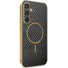 Phonesta Luxury Carbon Fiber Back Cover hoesje met MagSafe voor Samsung Galaxy S25/S24 - Zwart 0