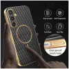 Phonesta Luxury Carbon Fiber Back Cover hoesje met MagSafe voor Samsung Galaxy S25/S24 - Zwart 5