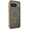 Phonesta Luxury Carbon Fiber Back Cover hoesje met MagSafe voor Google Pixel 9 - Bruin 0