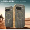 Phonesta Luxury Carbon Fiber Back Cover hoesje met MagSafe voor Google Pixel 9 - Bruin 3