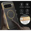 Phonesta Luxury Carbon Fiber Back Cover hoesje met MagSafe voor Google Pixel 9 Pro - Zwart 7