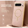 Phonesta Luxury Carbon Fiber Back Cover hoesje met MagSafe voor Google Pixel 9 Pro XL - Roze 1