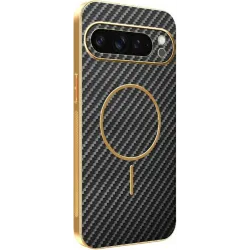 Phonesta Luxury Carbon Fiber Back Cover hoesje met MagSafe voor Google Pixel 9 Pro XL - Zwart
