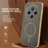 Phonesta Luxury Carbon Fiber Back Cover hoesje met MagSafe voor Xiaomi Redmi 14C / Xiaomi Poco C75 - Bruin 2