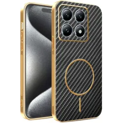 Phonesta Luxury Carbon Fiber Back Cover hoesje met MagSafe voor Xiaomi 15T - Zwart