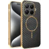 Phonesta Luxury Carbon Fiber Back Cover hoesje met MagSafe voor Xiaomi 15T Pro - Zwart 0