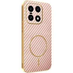 Phonesta Luxury Carbon Fiber Back Cover hoesje met MagSafe voor OnePlus 15 - Roze