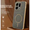 Phonesta Luxury Carbon Fiber Back Cover hoesje met MagSafe voor Oppo Find X9 - Bruin 1
