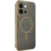 Phonesta Luxury Carbon Fiber Back Cover hoesje met MagSafe voor Oppo A6 Pro - Bruin 0