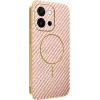 Phonesta Luxury Carbon Fiber Back Cover hoesje met MagSafe voor Oppo A6 Pro - Roze 0
