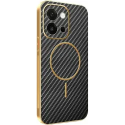 Phonesta Luxury Carbon Fiber Back Cover hoesje met MagSafe voor Oppo A6 Pro - Zwart
