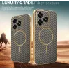 Phonesta Luxury Carbon Fiber Back Cover hoesje met MagSafe voor HONOR X5c Plus - Bruin 3