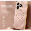 Phonesta Luxury Carbon Fiber Back Cover hoesje met MagSafe voor HONOR X5c Plus - Roze 1