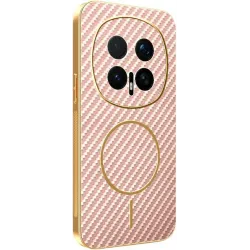 Phonesta Luxury Carbon Fiber Back Cover hoesje met MagSafe voor HONOR Magic8 Pro - Roze