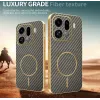Phonesta Luxury Carbon Fiber Back Cover hoesje met MagSafe voor Oppo Find X9 Pro - Bruin 3