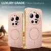Phonesta Luxury Carbon Fiber Back Cover hoesje met MagSafe voor Xiaomi 17 Ultra - Roze 3