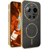 Phonesta Luxury Carbon Fiber Back Cover hoesje met MagSafe voor Xiaomi 17 Ultra - Zwart 0