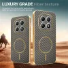 Phonesta Luxury Carbon Fiber Back Cover hoesje met MagSafe voor Xiaomi Redmi Note 15 4G/5G / Xiaomi Poco M8 - Bruin 4