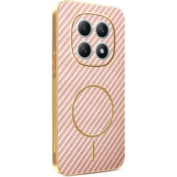 Phonesta Luxury Carbon Fiber Back Cover hoesje met MagSafe voor Xiaomi Redmi Note 15 4G/5G / Xiaomi Poco M8 - Roze