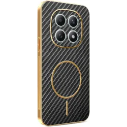 Phonesta Luxury Carbon Fiber Back Cover hoesje met MagSafe voor Xiaomi Redmi Note 15 4G/5G / Xiaomi Poco M8 - Zwart
