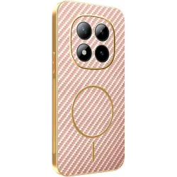 Phonesta Luxury Carbon Fiber Back Cover hoesje met MagSafe voor Xiaomi Redmi Note 15 Pro Plus / Xiaomi Poco M8 Pro - Roze