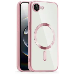 Phonesta Luxury Crystal Back Cover hoesje met MagSafe voor Apple iPhone 17e/16e - Transparant/Roze